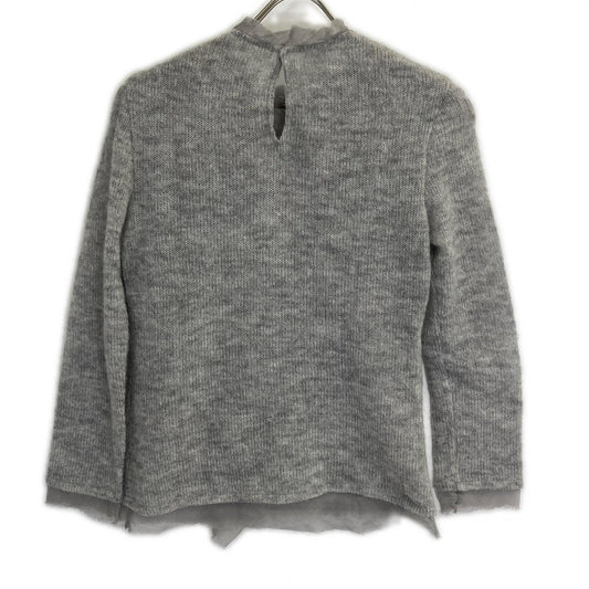 ERMANNO SCERVINO エルマノシェルビーノ グレー ES9813103 モヘヤ混 チュール フラワー シアーニット トップス