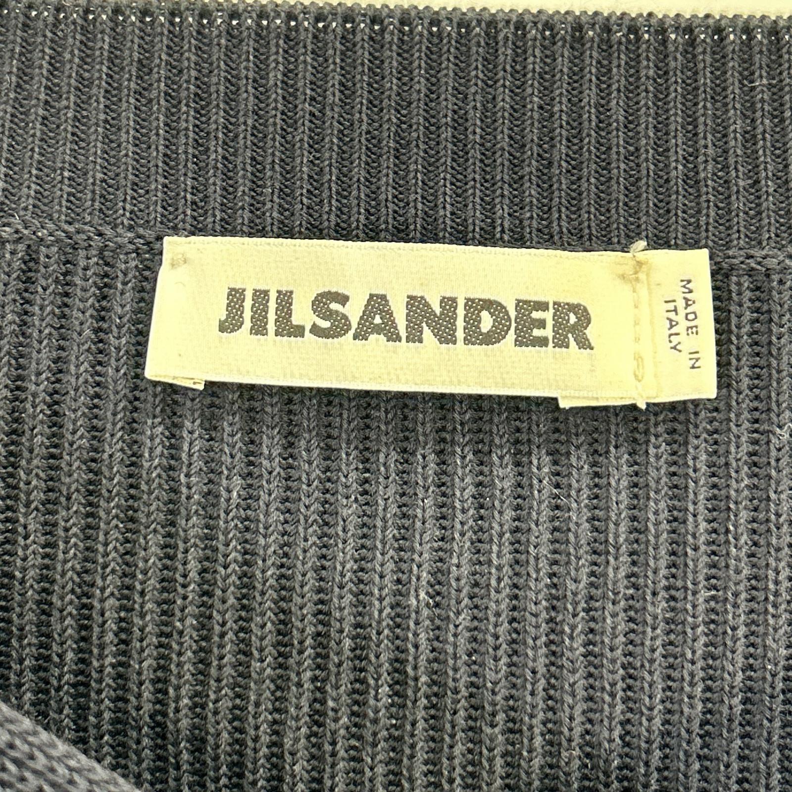 JILSANDER ジルサンダー ネイビー 14年 OW754067WY24060851 リブ編みYネックニットトップス トップス