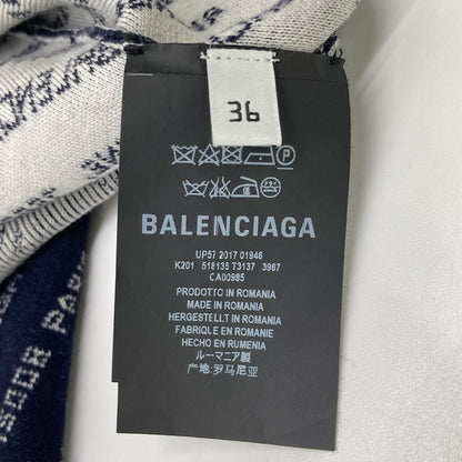 BALENCIAGA バレンシアガ ネイビー 17年 518135 ロゴ クルーネックカーディガン トップス