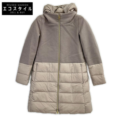 HERNO ヘルノ PI0848D-39601-2600 19年 パープル×ベージュ フーディードッキングダウンコート コート