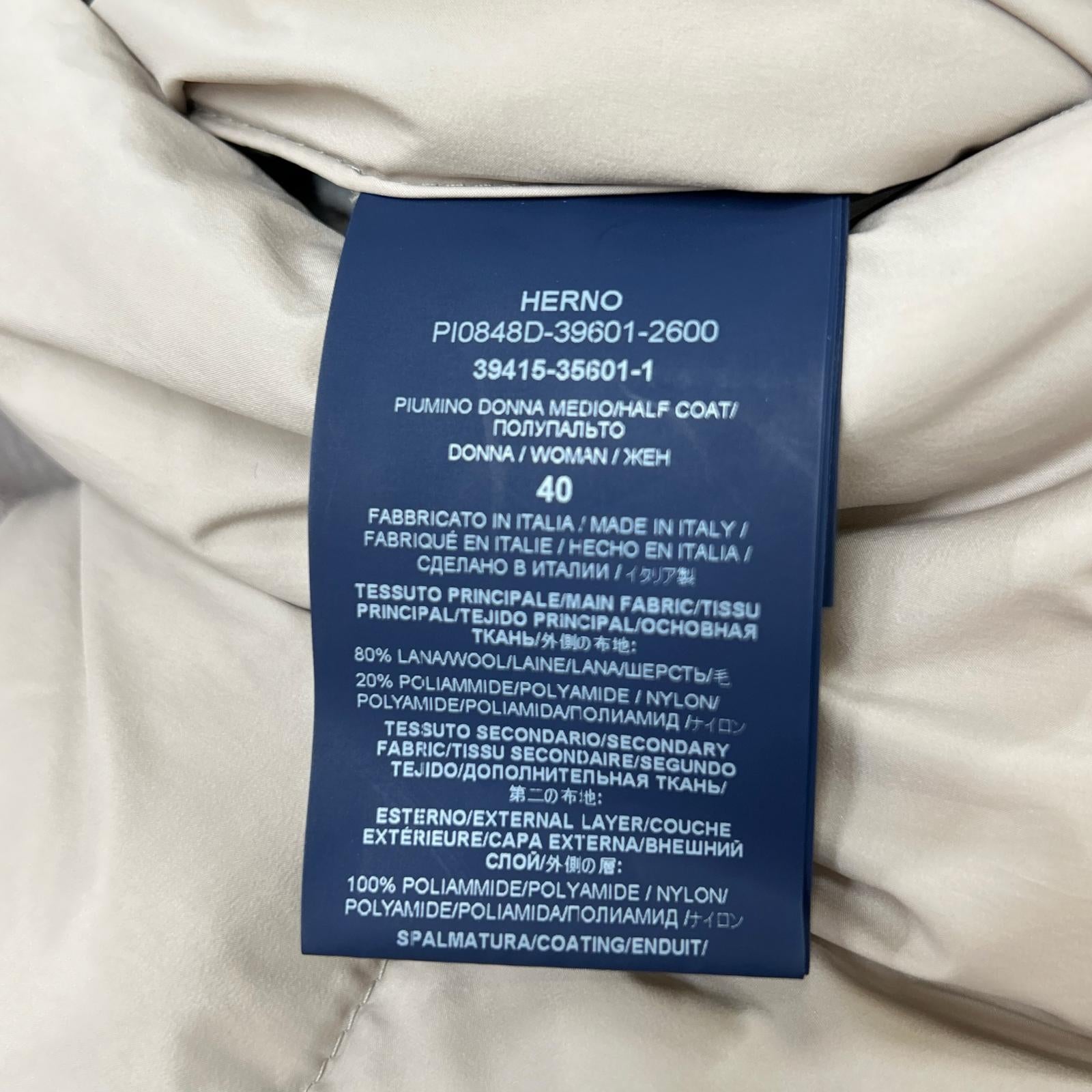 HERNO ヘルノ PI0848D-39601-2600 19年 パープル×ベージュ フーディードッキングダウンコート コート