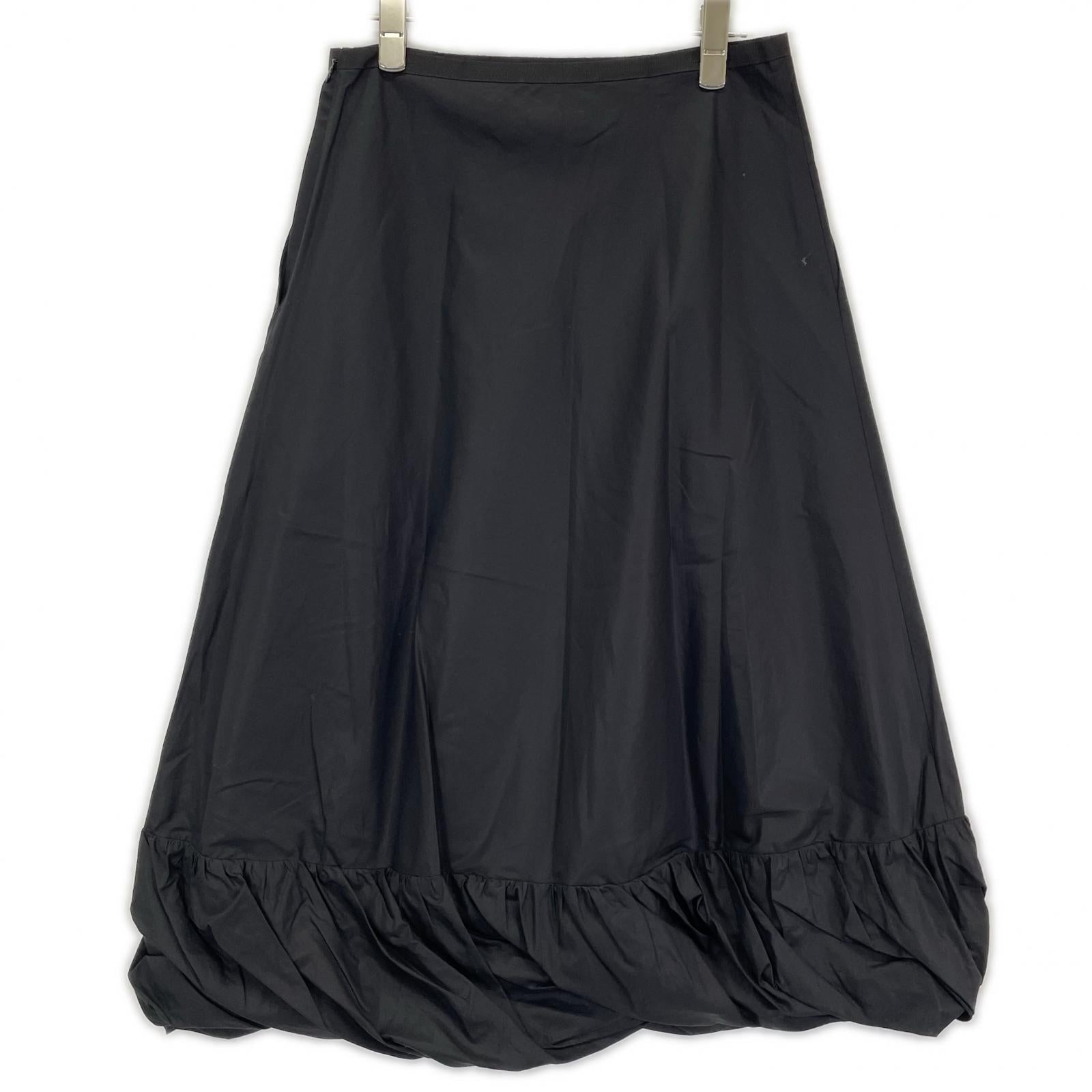PRUNE GOLD SCHMIDT プルーンゴールドシュミット ブラック PGSS25SKI004 コットン RUFFLES MID SKIRT スカート