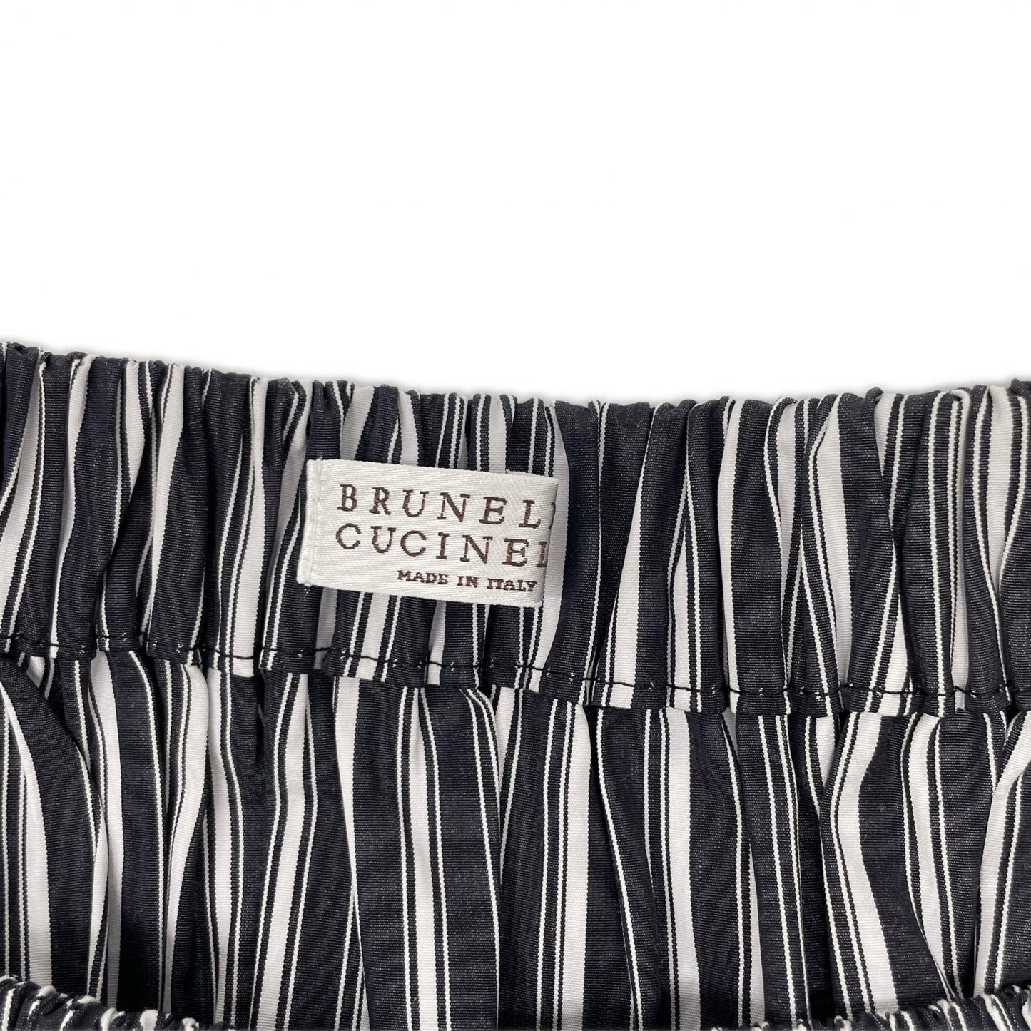 BRUNELLO CUCINELLI ブルネロクチネリ 21年 MH172A4752 インディゴ ストライプ オフショルダー ベルトワンピース ワンピース