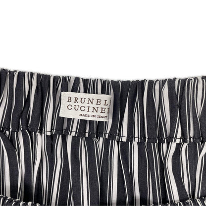 BRUNELLO CUCINELLI ブルネロクチネリ 21年 MH172A4752 インディゴ ストライプ オフショルダー ベルトワンピース ワンピース