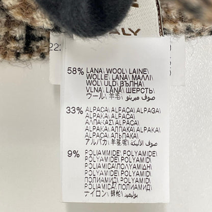 BRUNELLO CUCINELLI ブルネロクチネリ MD527G3329 22年 ブラウン チェック ウール×アルパカ Aライン フレアスカート スカート