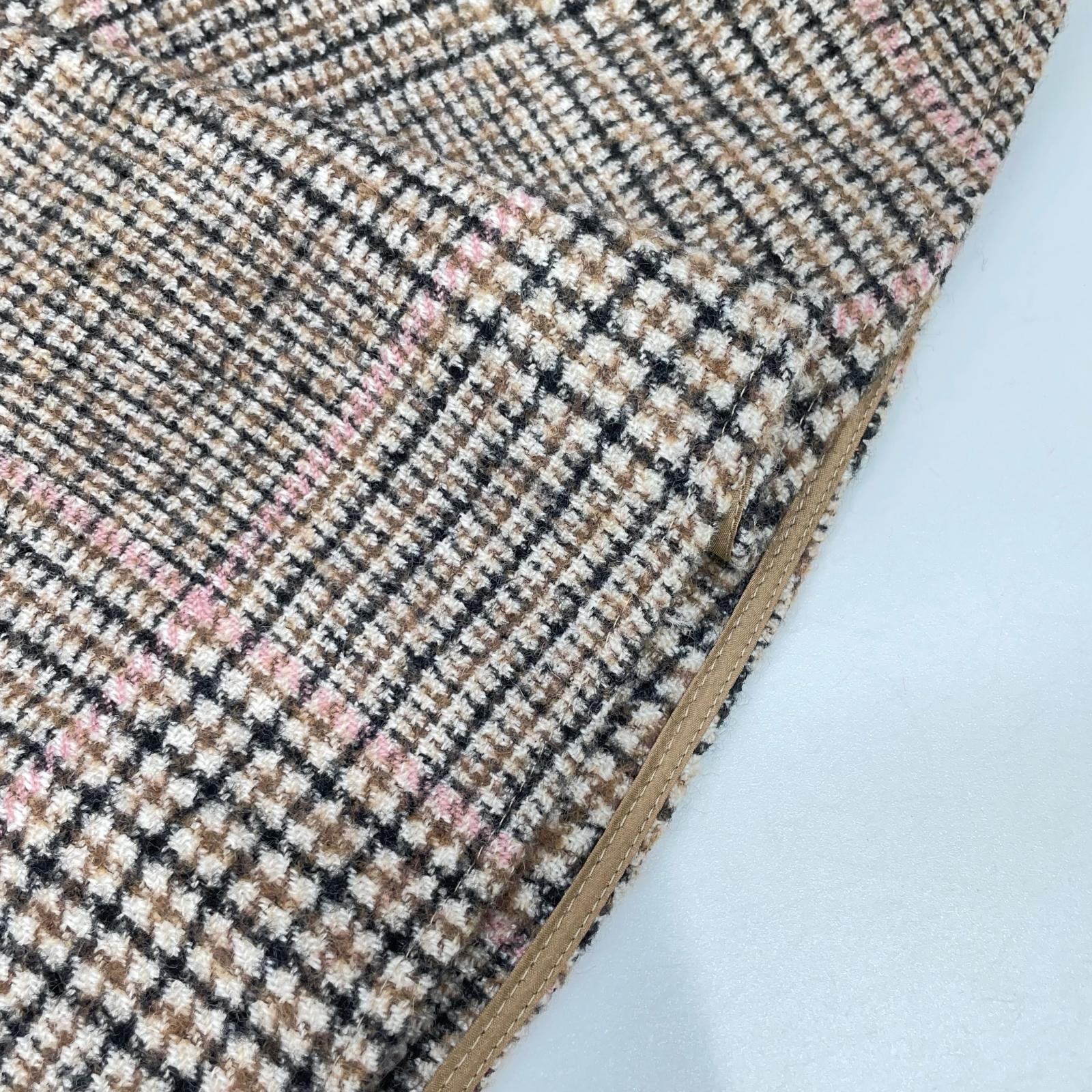 BRUNELLO CUCINELLI ブルネロクチネリ MD527G3329 22年 ブラウン チェック ウール×アルパカ Aライン フレアスカート スカート
