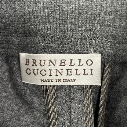 BRUNELLO CUCINELLI ブルネロクチネリ ME226P7477 20年 グレー ウール ジップアップ アウトタック ワイドレッグクロップドパンツ ボトムス