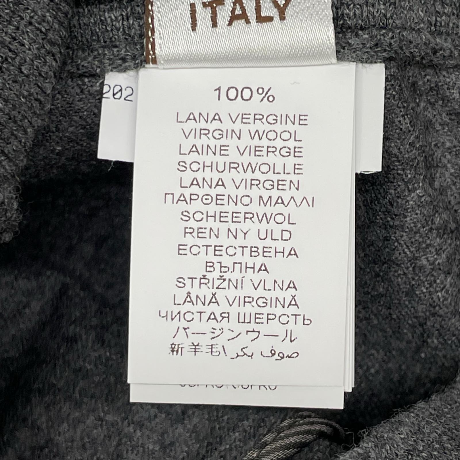 BRUNELLO CUCINELLI ブルネロクチネリ ME226P7477 20年 グレー ウール ジップアップ アウトタック ワイドレッグクロップドパンツ ボトムス