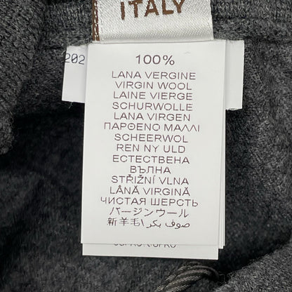 BRUNELLO CUCINELLI ブルネロクチネリ ME226P7477 20年 グレー ウール ジップアップ アウトタック ワイドレッグクロップドパンツ ボトムス