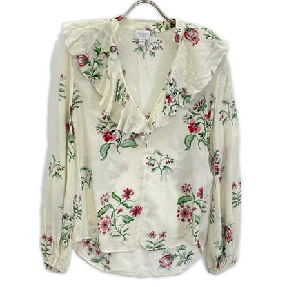GiAMBATTiSTA VALLi ジャンバティスタヴァリ 22FWPVTE1106-59PRI アイボリー コットンフラワーデザイン フリルブラウス トップス