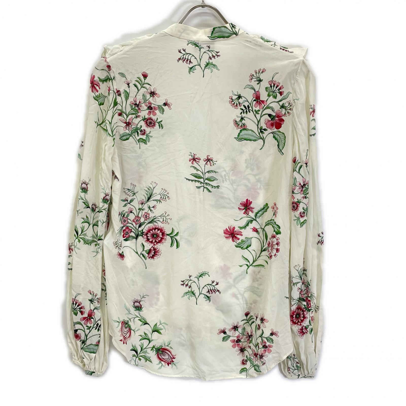 GiAMBATTiSTA VALLi ジャンバティスタヴァリ 22FWPVTE1106-59PRI アイボリー コットンフラワーデザイン フリルブラウス トップス
