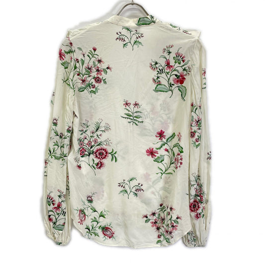 GiAMBATTiSTA VALLi ジャンバティスタヴァリ 22FWPVTE1106-59PRI アイボリー コットンフラワーデザイン フリルブラウス トップス