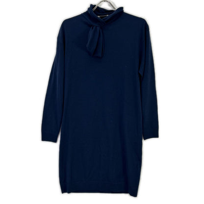 LANVIN ランバン DR291M ネイビー ウール タイ ワンピース ワンピース
