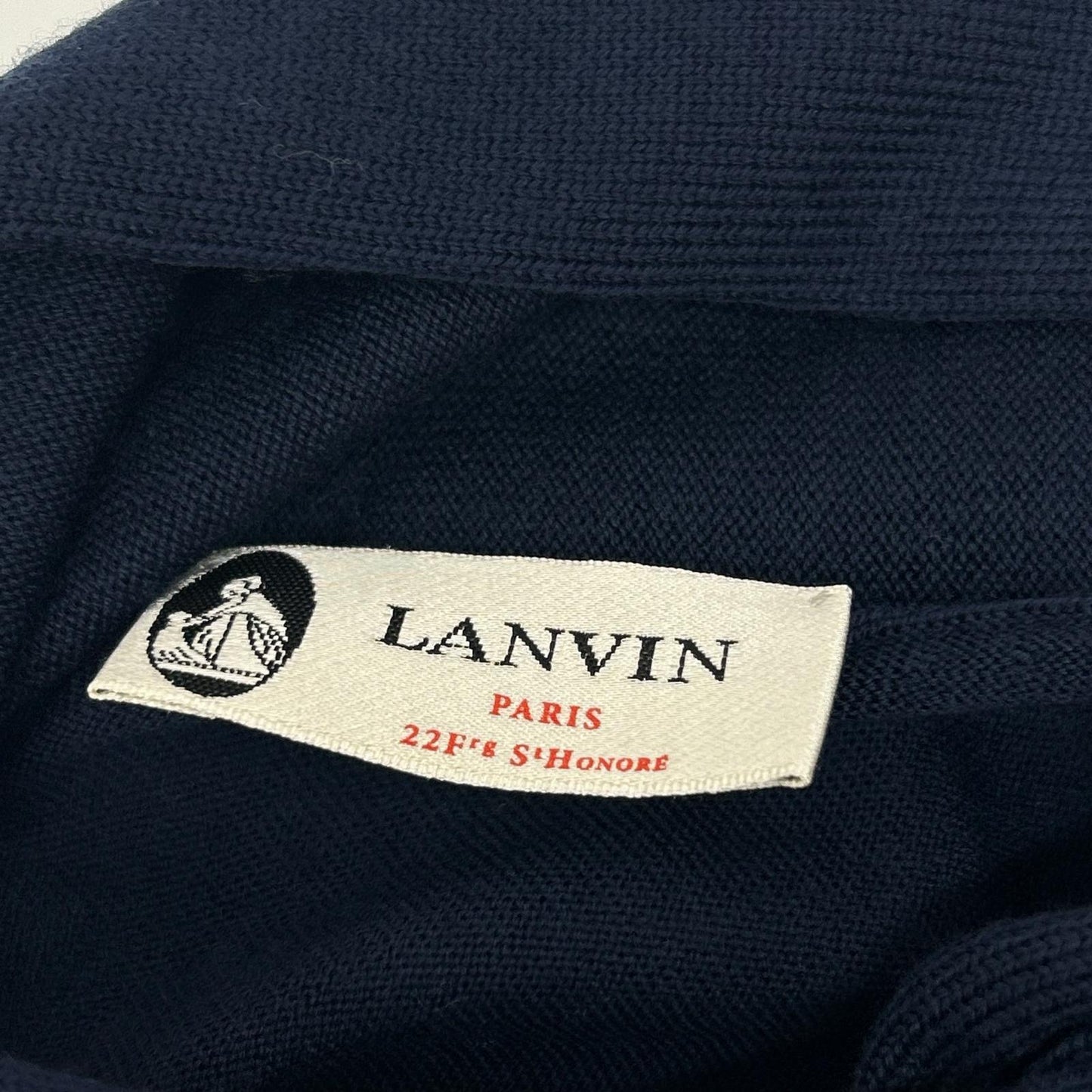 LANVIN ランバン DR291M ネイビー ウール タイ ワンピース ワンピース
