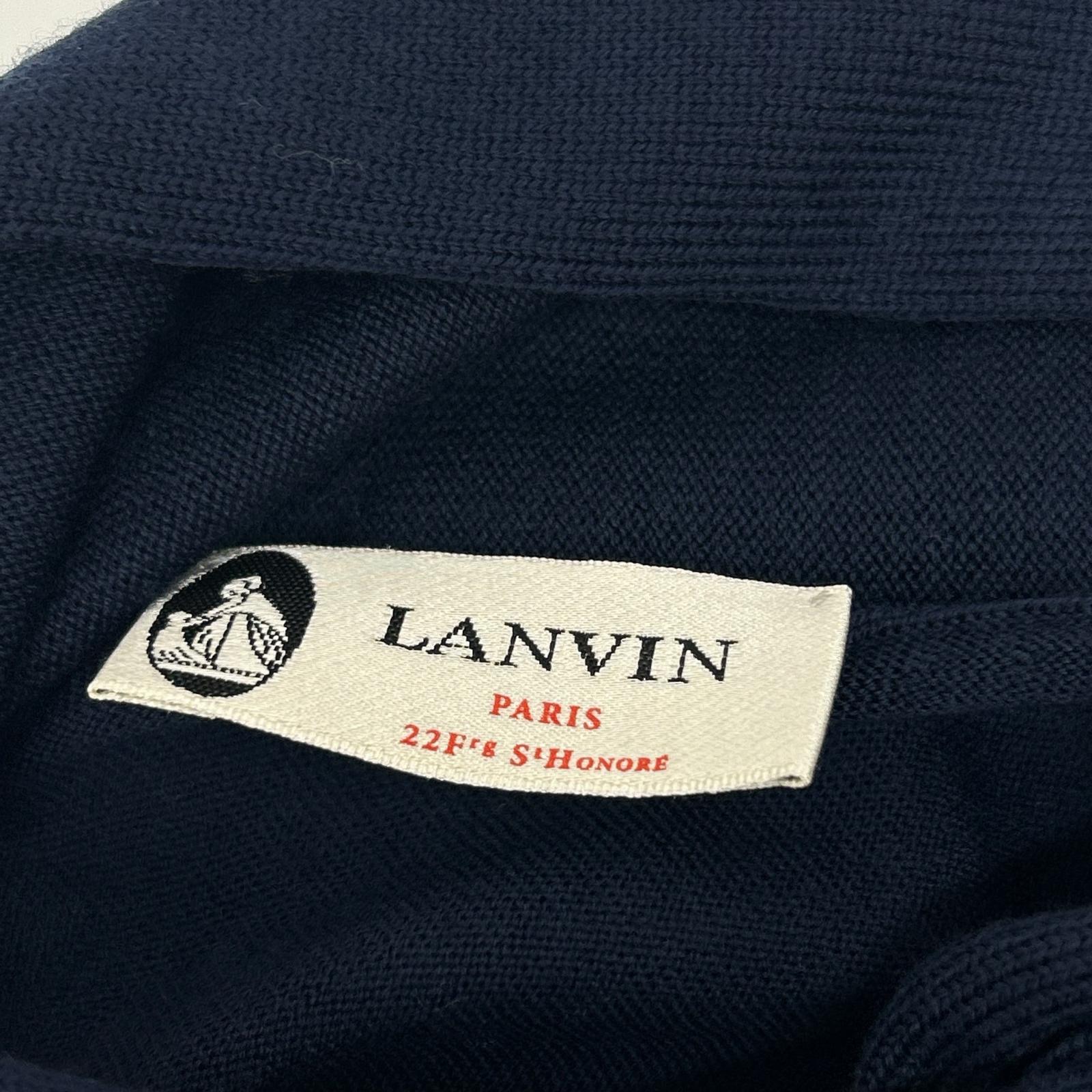 LANVIN ランバン DR291M ネイビー ウール タイ ワンピース ワンピース