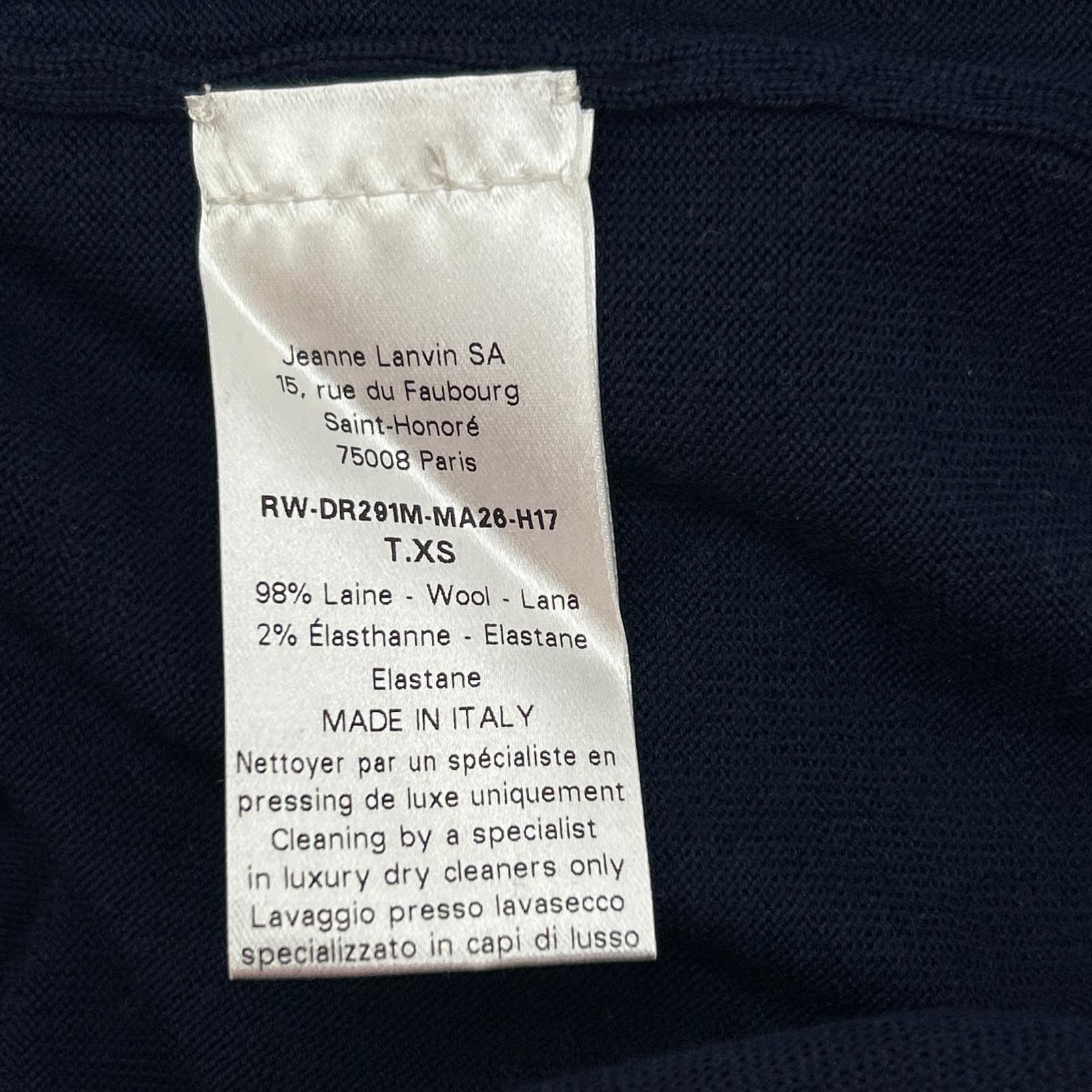 LANVIN ランバン DR291M ネイビー ウール タイ ワンピース ワンピース