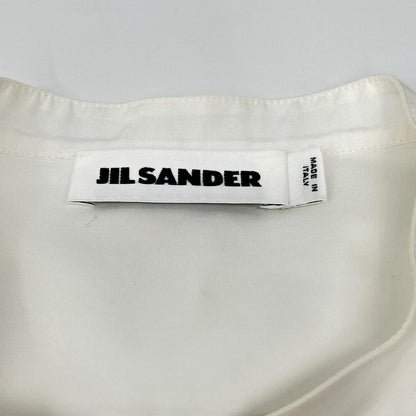 JILSANDER ジルサンダー 18年 ホワイト JSCN601806 プリーツデザイン バンドカラーシャツ トップス