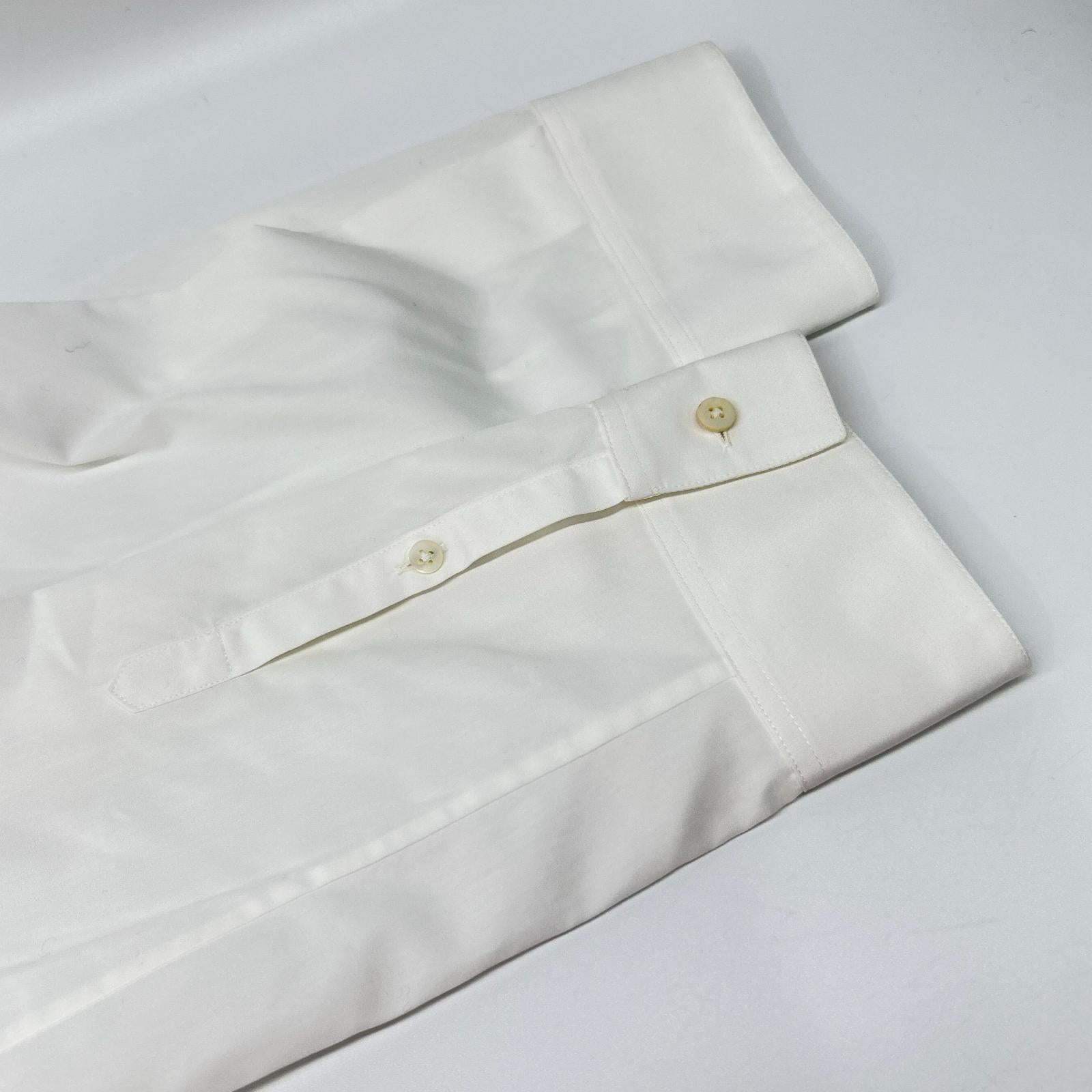 JILSANDER ジルサンダー 18年 ホワイト JSCN601806 プリーツデザイン バンドカラーシャツ トップス