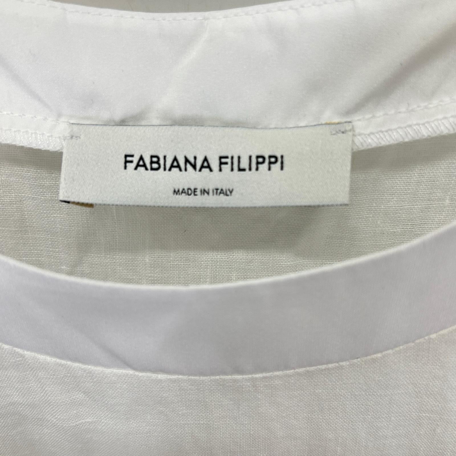 FABIANA FILIPPI ファビアーナフィリッピ ABD273W219H375 ホワイト リネン ノースリーブ ワンピース ワンピース