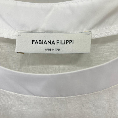 FABIANA FILIPPI ファビアーナフィリッピ ABD273W219H375 ホワイト リネン ノースリーブ ワンピース ワンピース