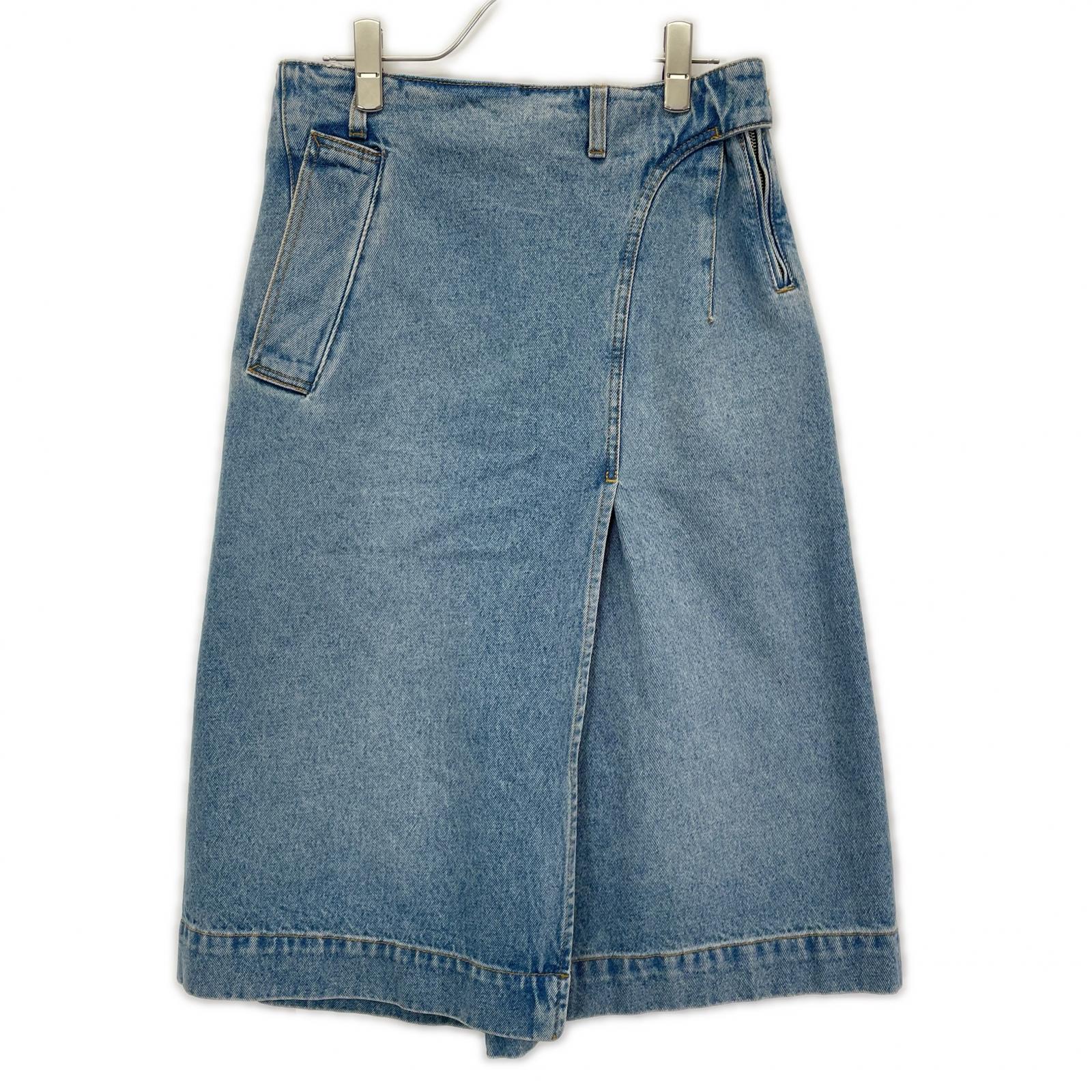 VICTORIABECKHAM ヴィクトリアベッカム 1125DSK006000A ブルー 25SS サイドジップ デニムスカート スカート