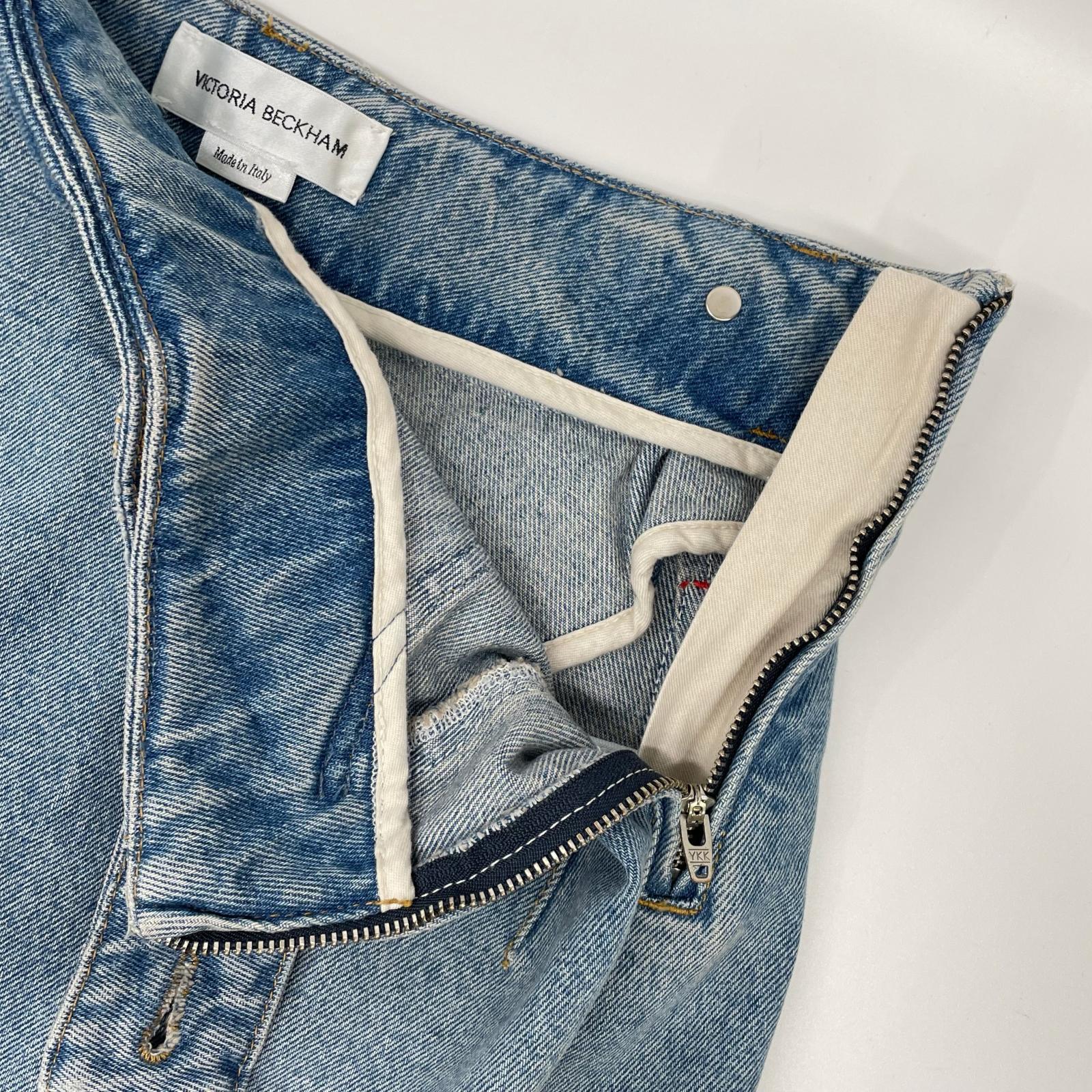 VICTORIABECKHAM ヴィクトリアベッカム 1125DSK006000A ブルー 25SS サイドジップ デニムスカート スカート