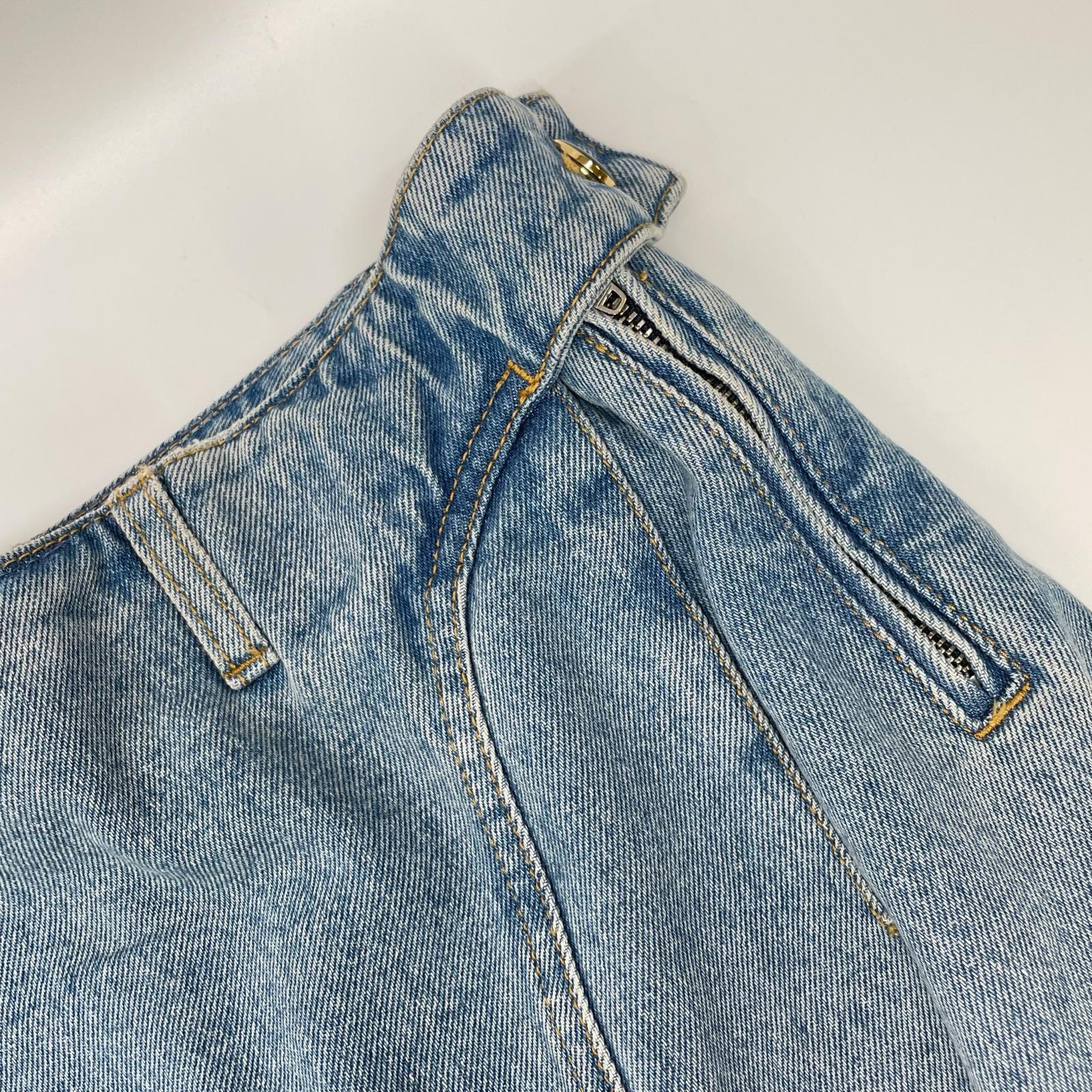 VICTORIABECKHAM ヴィクトリアベッカム 1125DSK006000A ブルー 25SS サイドジップ デニムスカート スカート