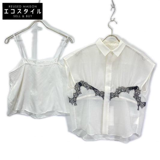 sacai サカイ 26ss　26-08506 ホワイト Wool Organza Shirt トップス