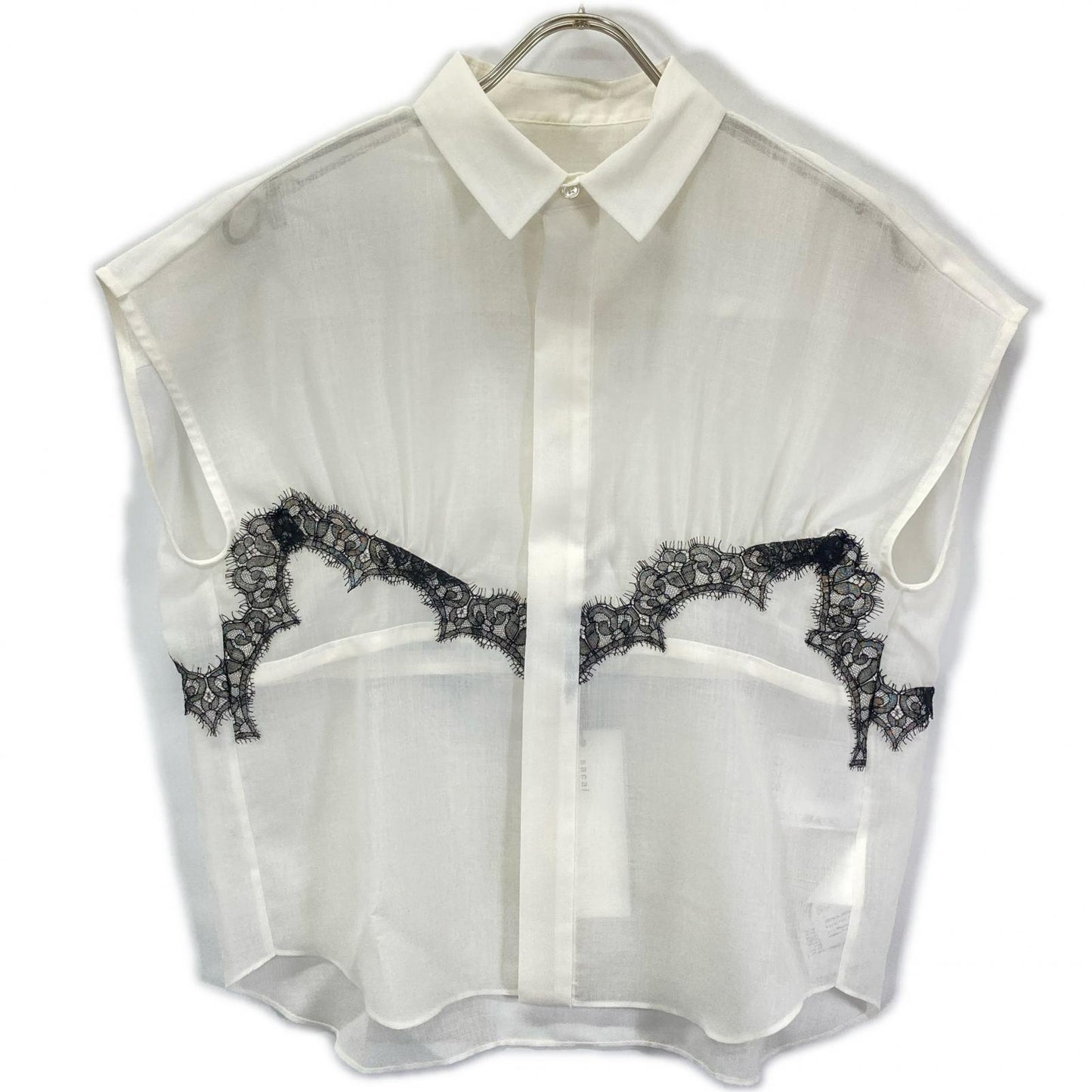 sacai サカイ 26ss　26-08506 ホワイト Wool Organza Shirt トップス