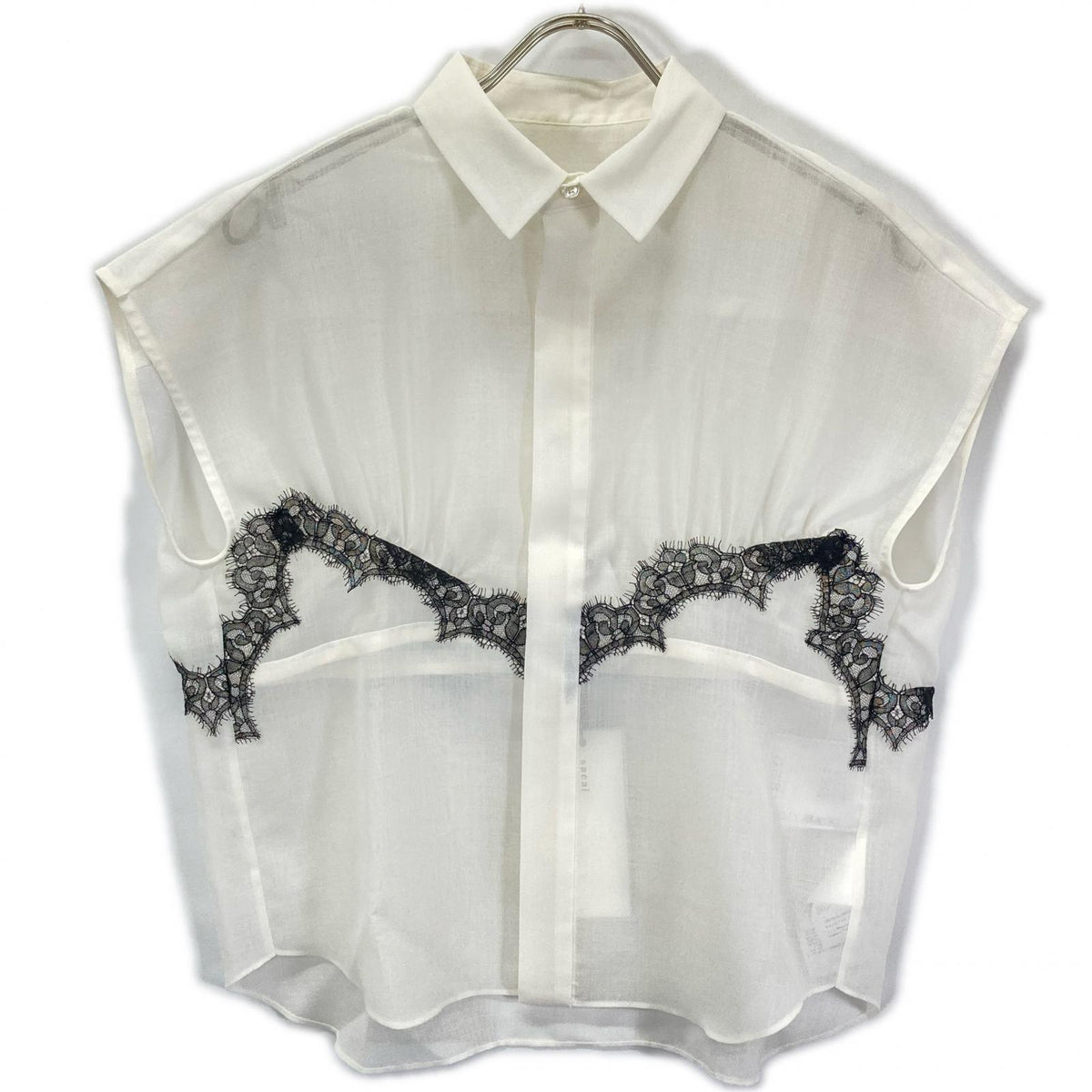 sacai 26ss 26-08506 white Wool Organza Shirt top