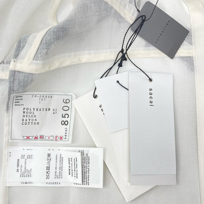 sacai 26ss 26-08506 white Wool Organza Shirt top