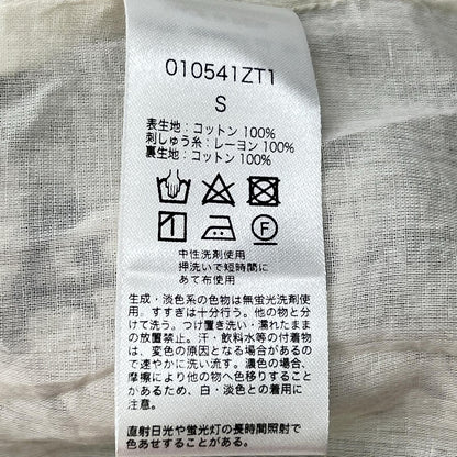 ne quittez pas ヌキテパ 010541ZT1 ホワイト ドビーストライプ ダマスクプリント刺繍 ノースリーブドレス ワンピース