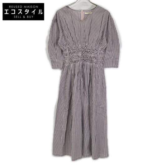ne quittez pas ヌキテパ 010451GF1 ピンク Cotton Poplin Wave Tuck Dress ワンピース