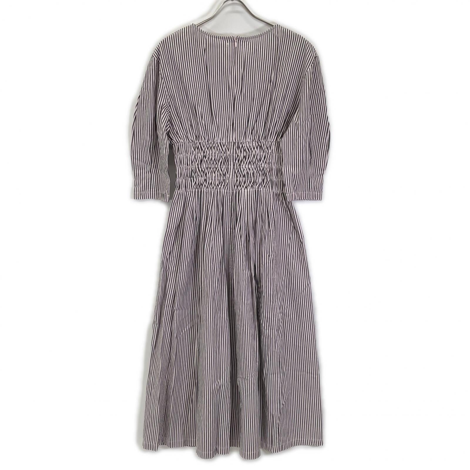 ne quittez pas ヌキテパ 010451GF1 ピンク Cotton Poplin Wave Tuck Dress ワンピース