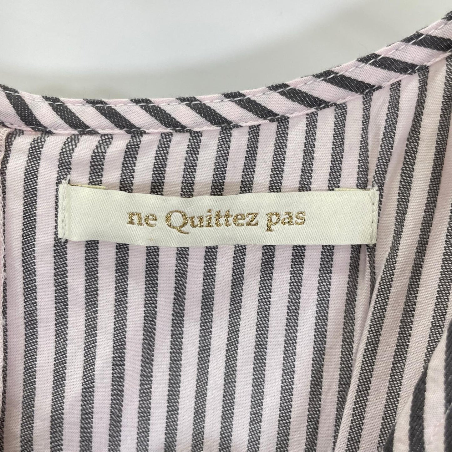 ne quittez pas ヌキテパ 010451GF1 ピンク Cotton Poplin Wave Tuck Dress ワンピース