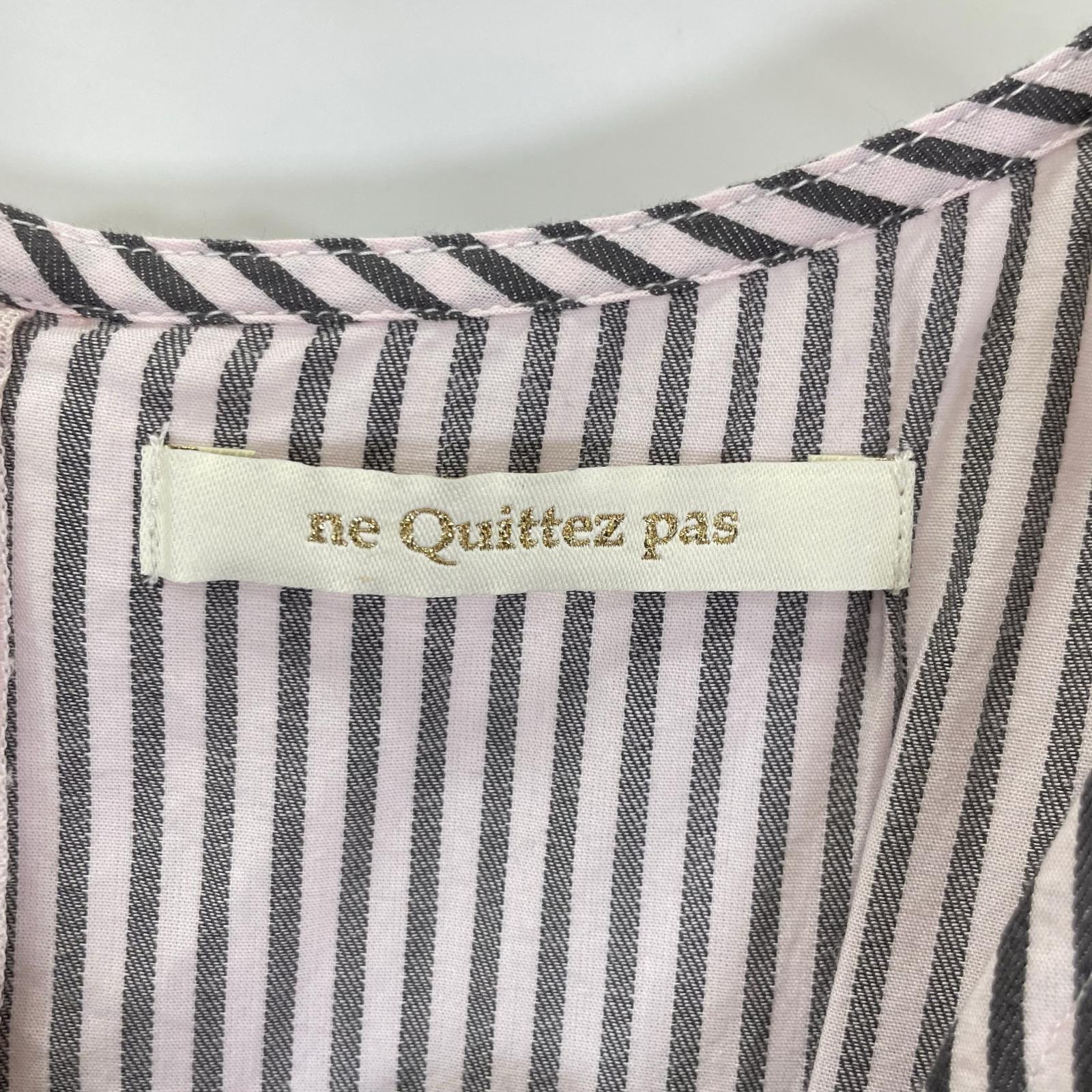ne quittez pas ヌキテパ 010451GF1 ピンク Cotton Poplin Wave Tuck Dress ワンピース