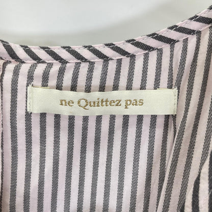 ne quittez pas ヌキテパ 010451GF1 ピンク Cotton Poplin Wave Tuck Dress ワンピース