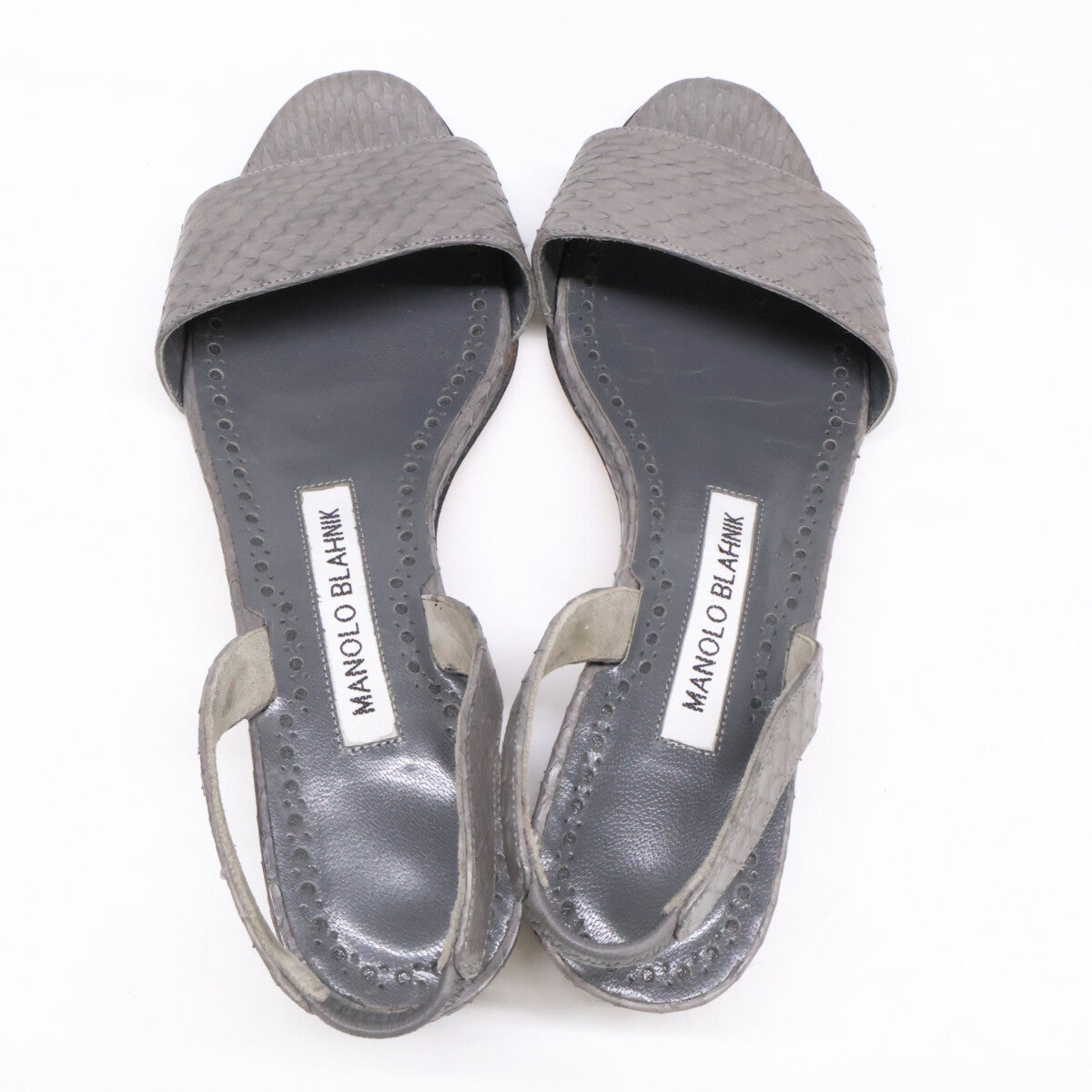 MANOLO BLAHNIK マノロブラニク PATOPIA パトピア パイソン スリングバック サンダル シューズ