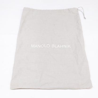 MANOLO BLAHNIK マノロブラニク 【美品】ビジュー サテン スリングバック フラット サンダル シューズ