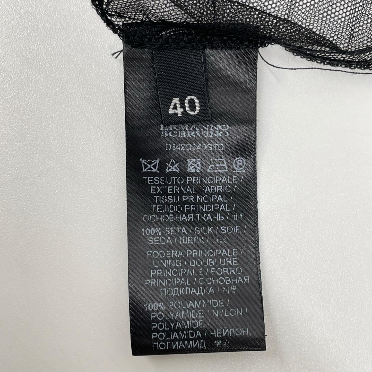 ERMANNO SCERVINO エルマノシェルビーノ D342Q340GTD ブラック 花柄 フリル付き Vネックノースリーブワンピース ワンピース