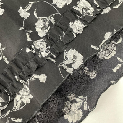 ERMANNO SCERVINO D342Q340GTD black floral frilled V-neck sleeveless dress dress