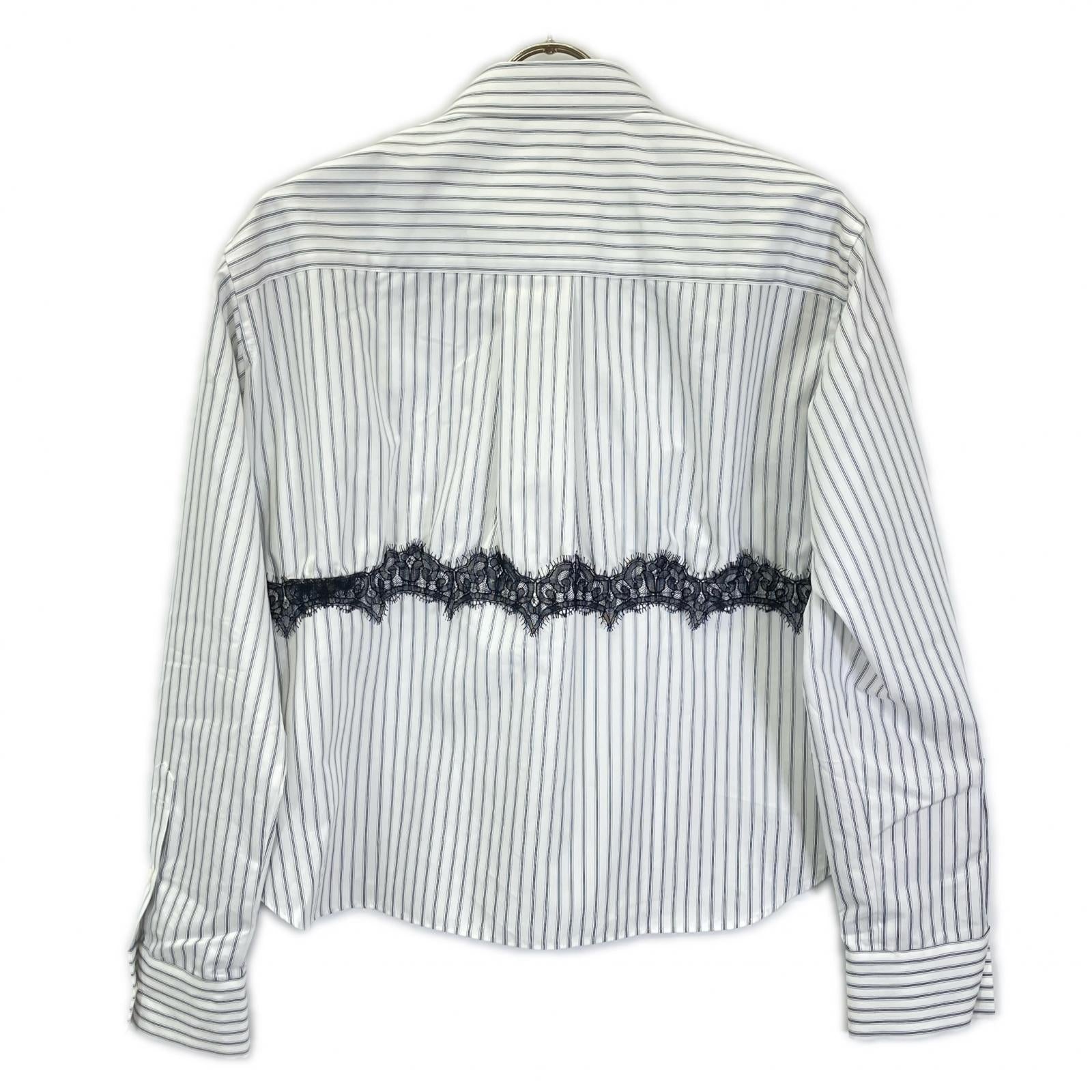 sacai サカイ 26SS 26-08539 ホワイト ストライプ レース Poplin Shirt シャツ トップス
