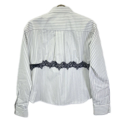 sacai サカイ 26SS 26-08539 ホワイト ストライプ レース Poplin Shirt シャツ トップス