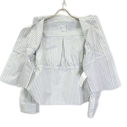 sacai サカイ 26SS 26-08539 ホワイト ストライプ レース Poplin Shirt シャツ トップス