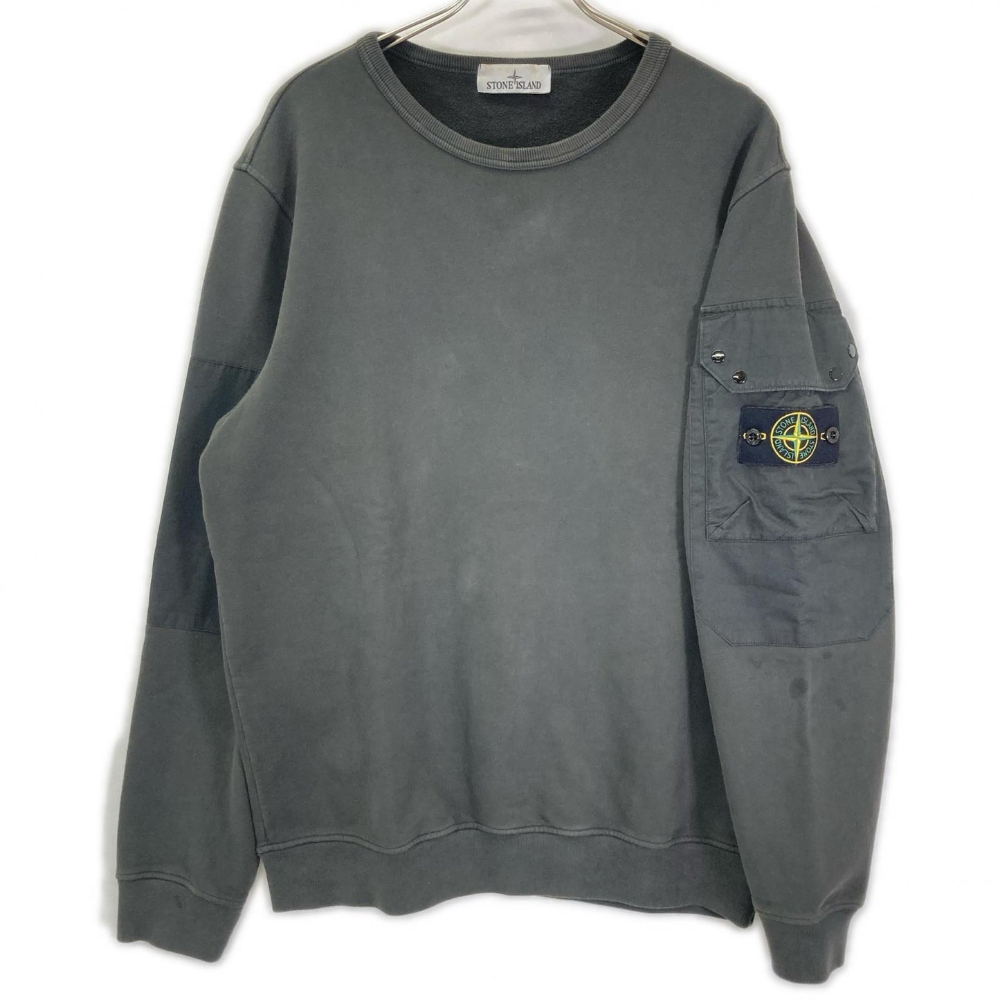 STONE ISLAND ストーンアイランド 811563920 グレー ワッペン 裏起毛 スウェット トレーナー トップス