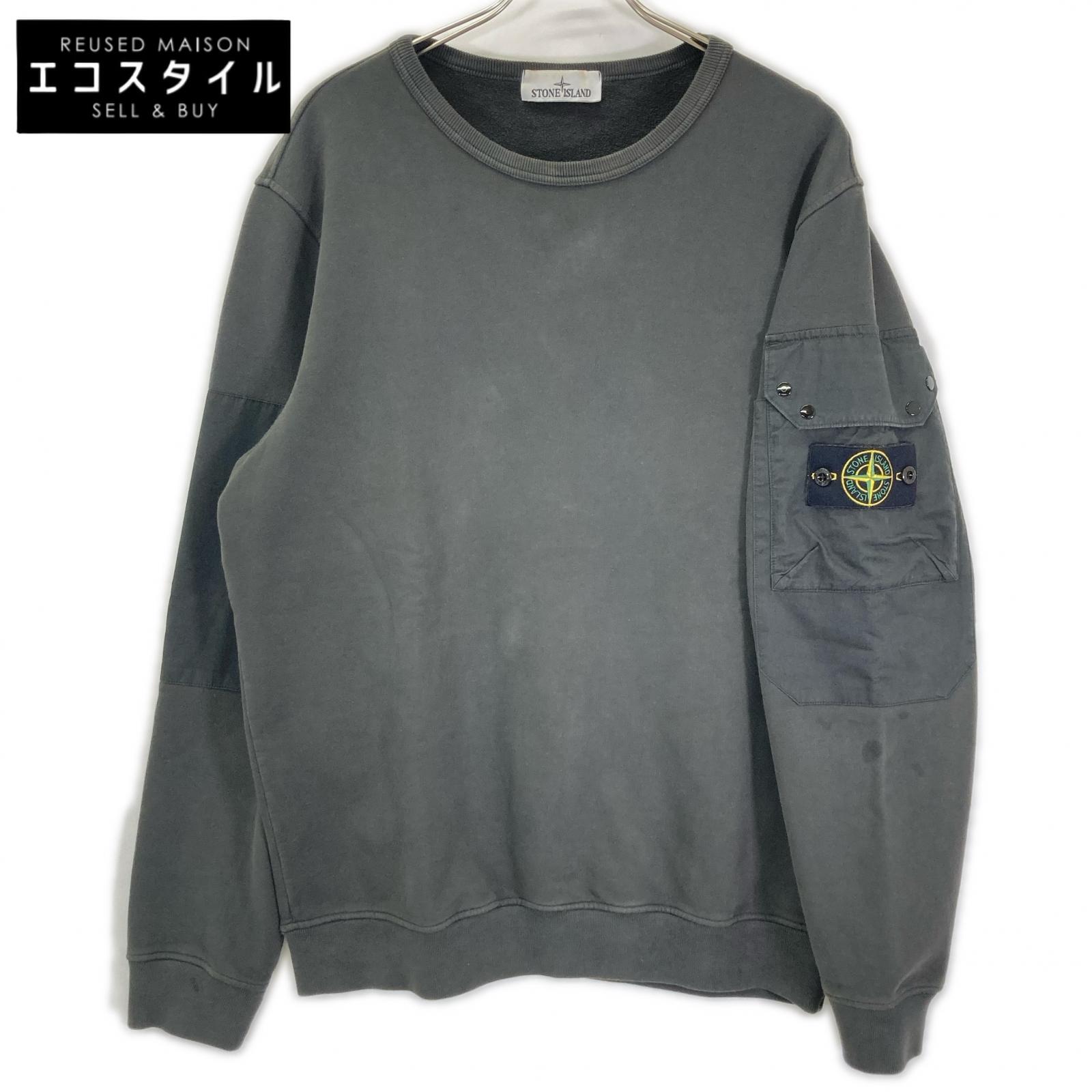 STONE ISLAND ストーンアイランド 811563920 グレー ワッペン 裏起毛 スウェット トレーナー トップス