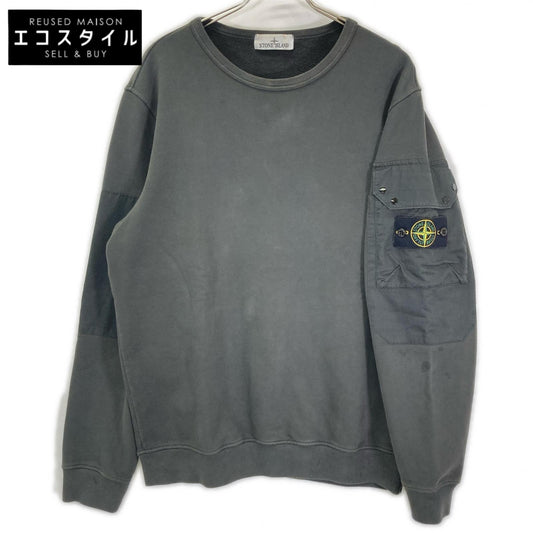 STONE ISLAND 811563920 gray patch brushed-back sweatshirt sweatshirt top