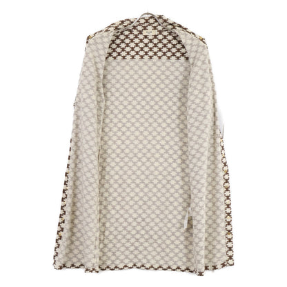 Celine [Domestic Authentic] 2X37B962R Macadam All-Over-Print Wool × Cashmere Front-Button Short-Sleeve Dress