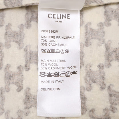Celine [Domestic Authentic] 2X37B962R Macadam All-Over-Print Wool × Cashmere Front-Button Short-Sleeve Dress