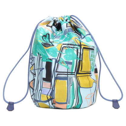 HERMES エルメス X刻印 モダニズムトロピカル ミュザルディーヌ ポション シルク 巾着 ポーチ